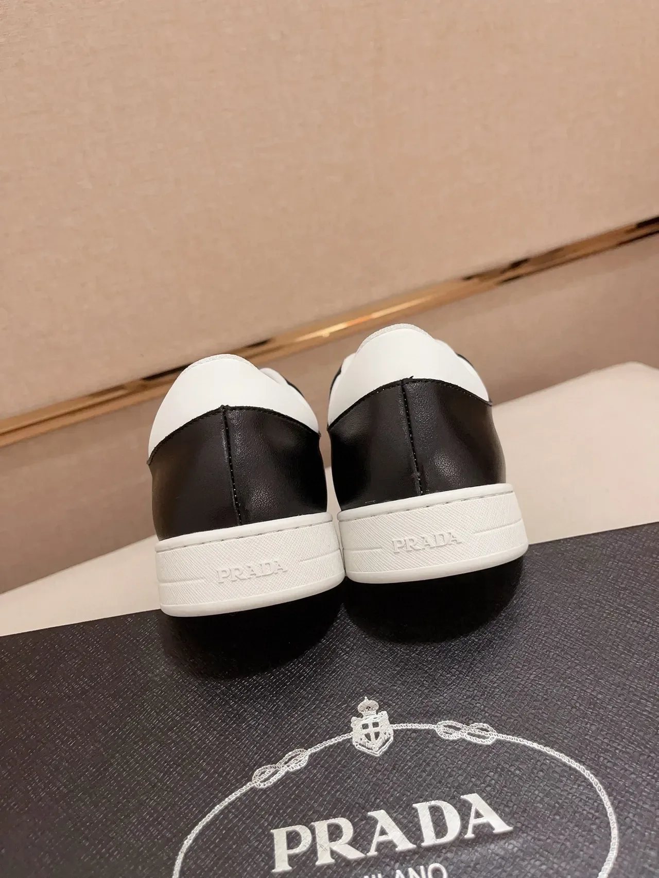 Prada Cloudbust Black White Croc-Embossed Leather Rubber Sole Lifestyle Sneakers 3