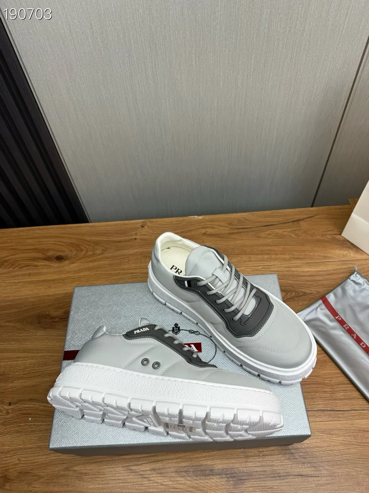 Prada Cloudbust Light Gray and Dark Gray Lifestyle Sneakers 6