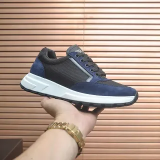 Prada Cloudbust Navy and Black Mixed-Material Lifestyle Sneaker