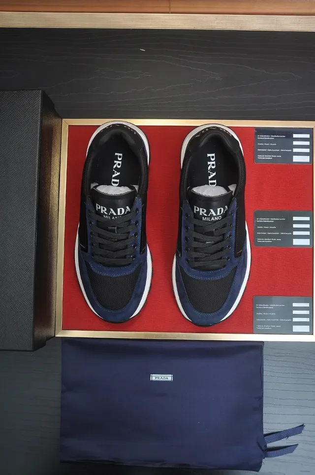 Prada Cloudbust Navy and Black Mixed-Material Lifestyle Sneaker 4