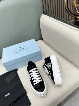 Prada Cloudbust Sequined Black and White Lifestyle Sneakers 7