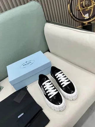 Prada Cloudbust Sequined Black and White Lifestyle Sneakers 9