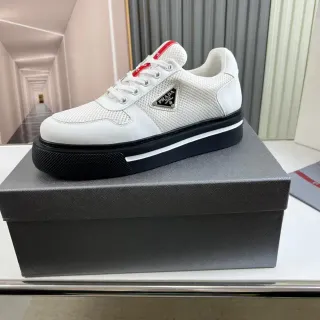 Prada Cloudbust White and Black Platform Lifestyle Sneakers