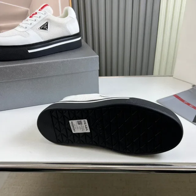 Prada Cloudbust White and Black Platform Lifestyle Sneakers 3