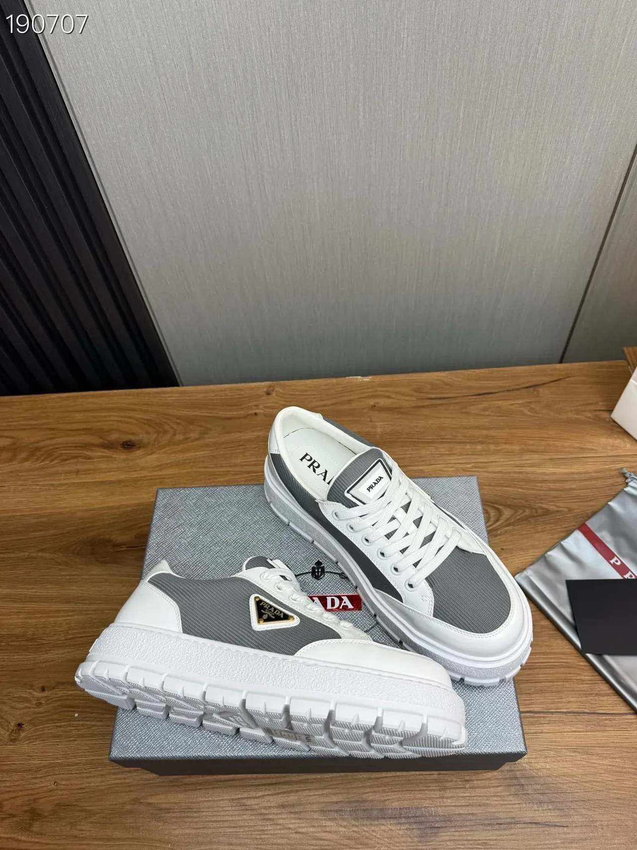Prada Cloudbust White and Gray Lifestyle Sneakers 6