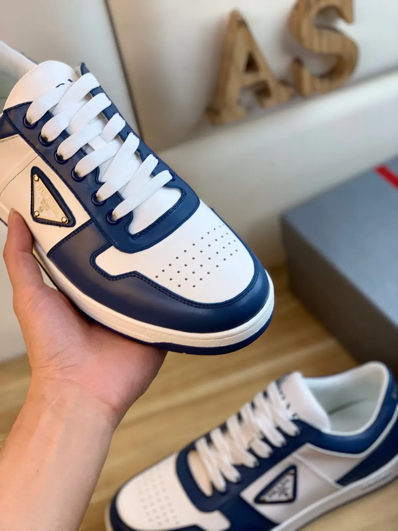 Prada Cloudbust White and Navy Lifestyle Sneakers 3
