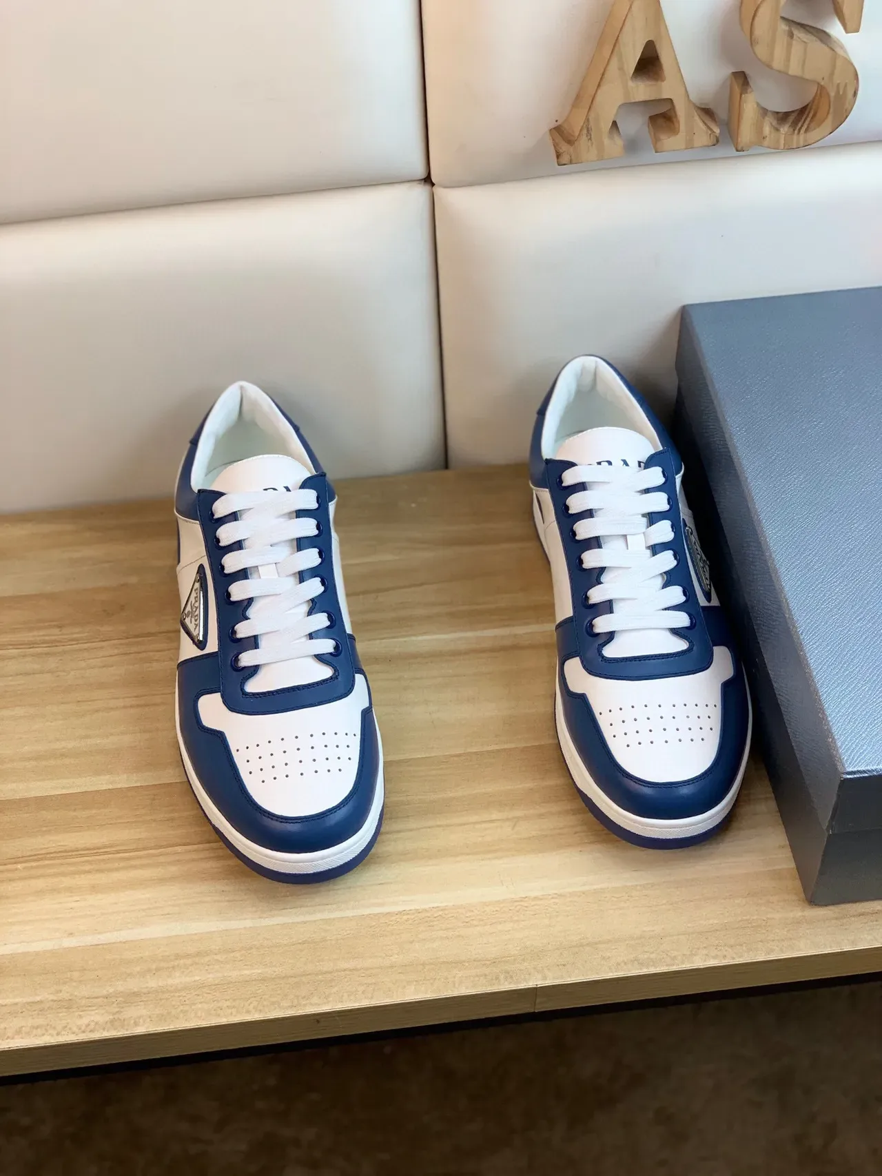 Prada Cloudbust White and Navy Lifestyle Sneakers 9