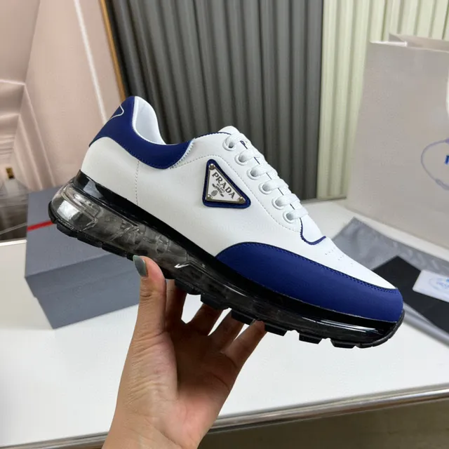 Prada Cloudbust White and Royal Blue Lifestyle Sneakers 4