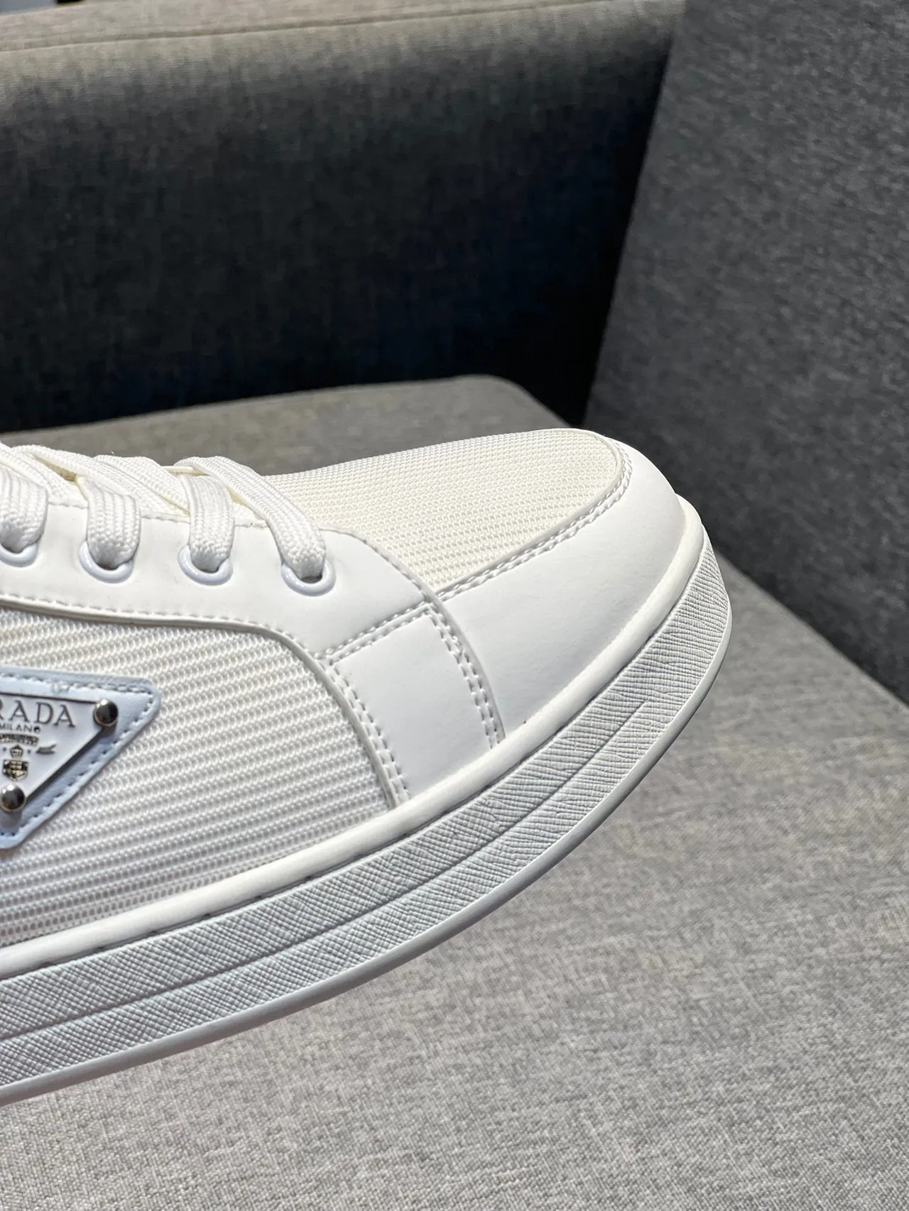 Prada Cloudbust White Beige Low-Top Textile Upper Lifestyle Sneakers 3