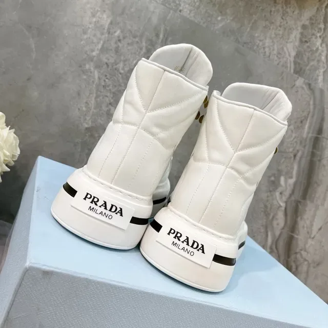 Prada Cloudbust White High-Top Platform Lifestyle Sneakers 2