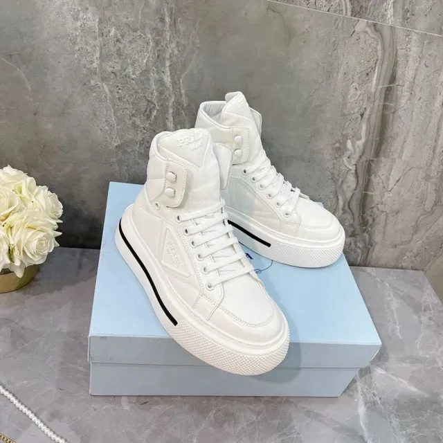 Prada Cloudbust White High-Top Platform Lifestyle Sneakers 4