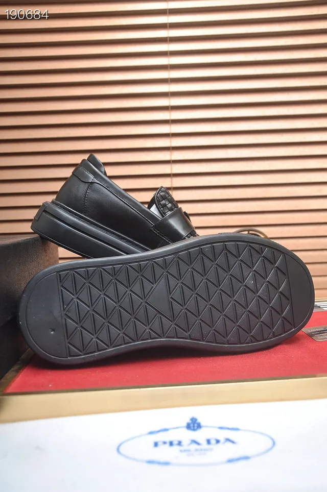 Prada Cloudbust Cuero Trenzado Negro Mocasines 2