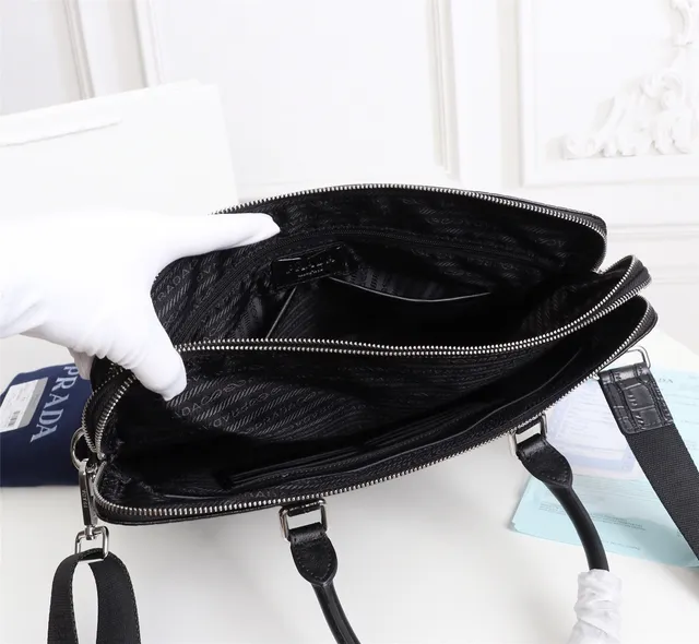 Prada Galleria Crocodile embossé Sac Tote Noir Structuré 4