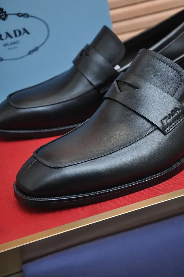 Prada Loafer Black Leather Penny Strap Loafer 2