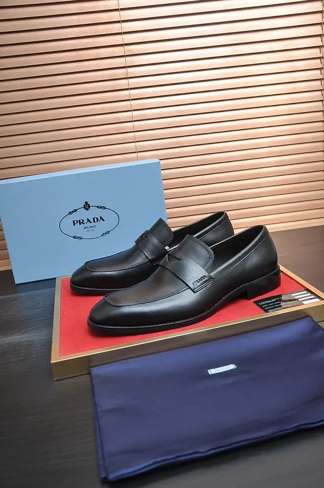 Prada Loafer Black Leather Penny Strap Loafer 4