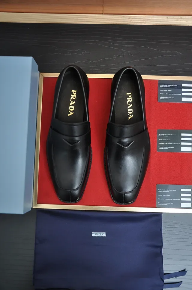 Prada Loafer Black Leather Penny Strap Loafer 5