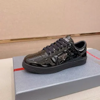 Prada Re-Edition 2005 Black Patent Leather Lifestyle Sneakers