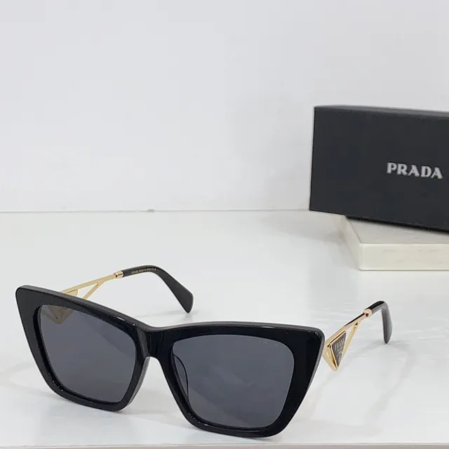 Prada Re-Edition Black Gold Cat-Eye Silhouette Acetate Frame Sunglasses 3