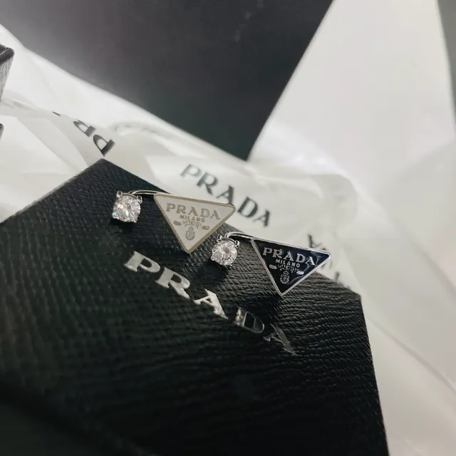 Prada Triangle Logo Enamel and Crystal Open-Band Rings 7