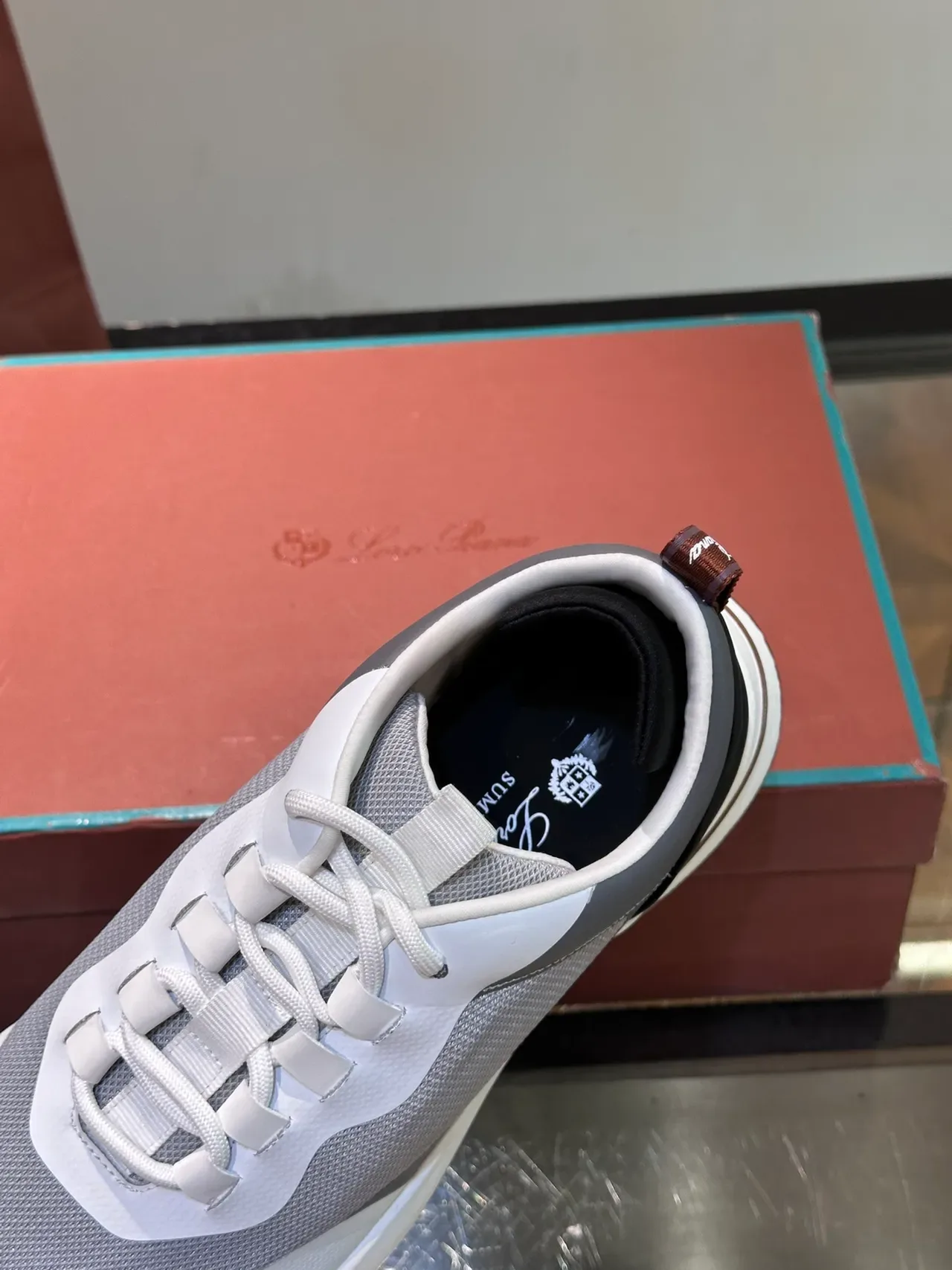 Prada White Gray Layered Mesh And Synthetic Overlays Sculpted Midsole Lifestyle Sneakers 3