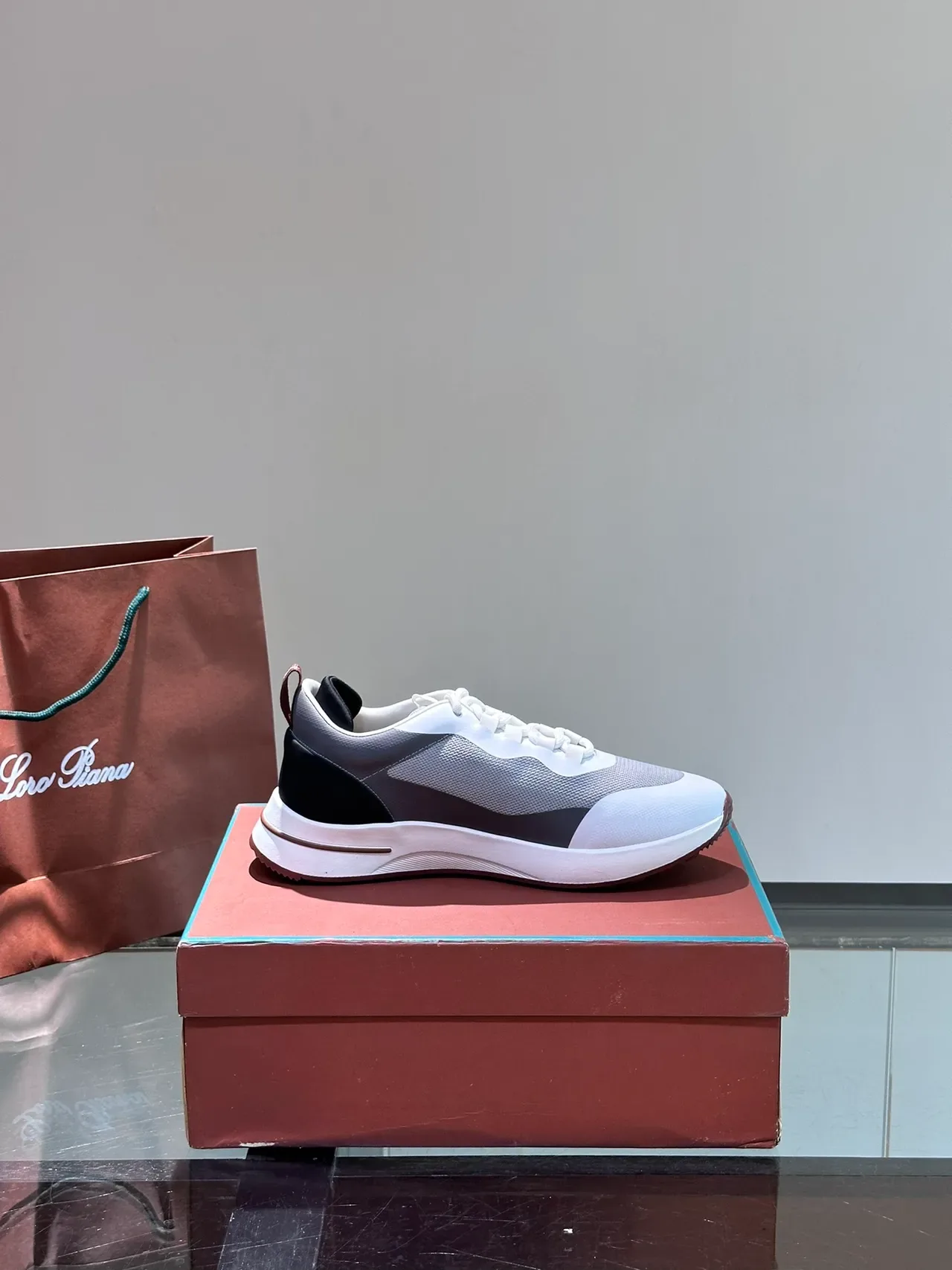 Prada White Gray Layered Mesh And Synthetic Overlays Sculpted Midsole Lifestyle Sneakers 4