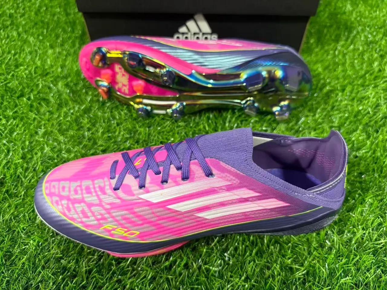 Puma Future Z وردي بنفسجي منخفض القطع طوق مطابق للجوارب أرض صلبة أحذية كرة القدم 6