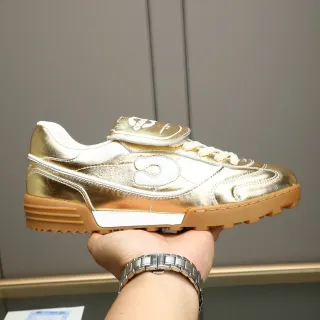 Puma King ধাতব সোনা সাদা গাম লাইফস্টাইল স্নিকার্স