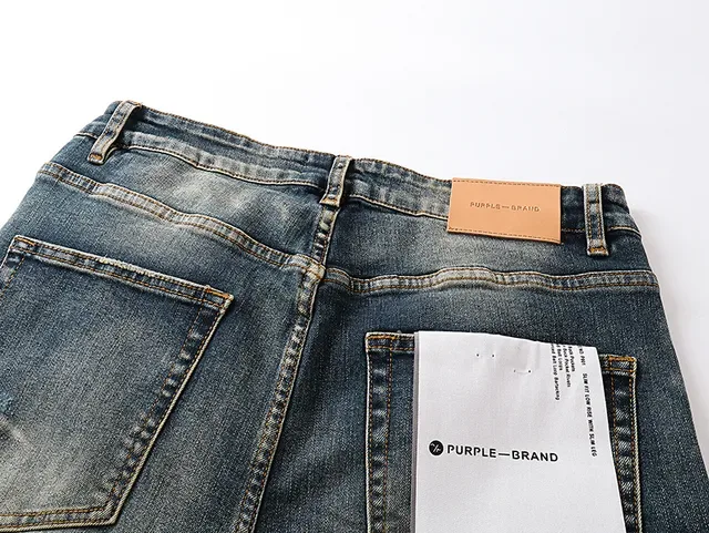 Purple Brand بناطيل جينز مفرجة ذات رذاذ الطلاء الممزقة 5