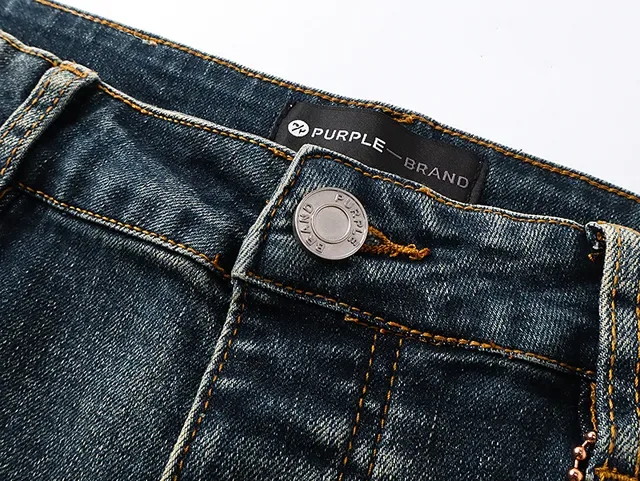 Purple Brand بناطيل جينز مفرجة ذات رذاذ الطلاء الممزقة 6