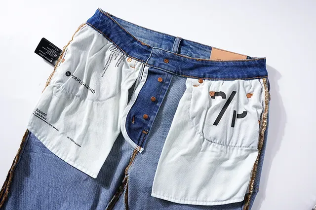 Purple Brand lavado medio desgastados slim-tapered pantalones vaqueros 6