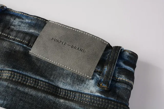Purple Brand بناطيل جينز مع رذاذ الطلاء الممزق غسيل داكن 4