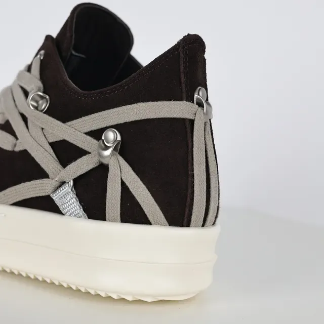 Rick Owens 棕灰麂皮鞋面 多层交叉系带 生活方式运动鞋 4