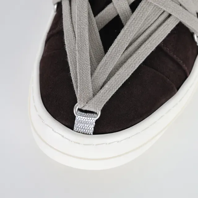 Rick Owens 棕灰麂皮鞋面 多层交叉系带 生活方式运动鞋 5