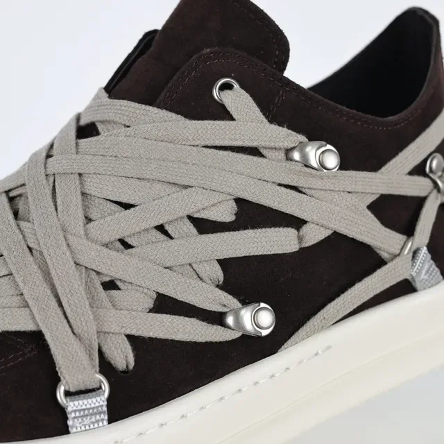 Rick Owens 棕灰麂皮鞋面 多层交叉系带 生活方式运动鞋 6