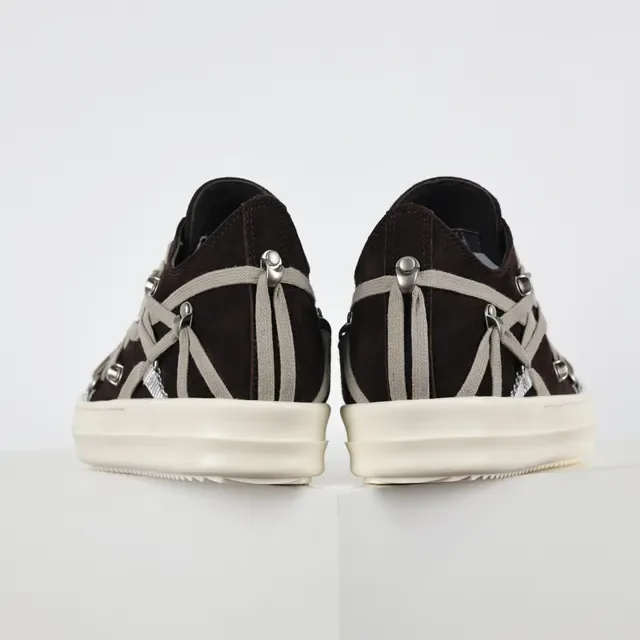 Rick Owens 棕灰麂皮鞋面 多层交叉系带 生活方式运动鞋 8