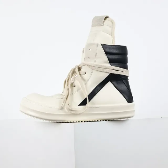 Rick Owens Geobasket Off-White y Black Zapatillas Lifestyle 9
