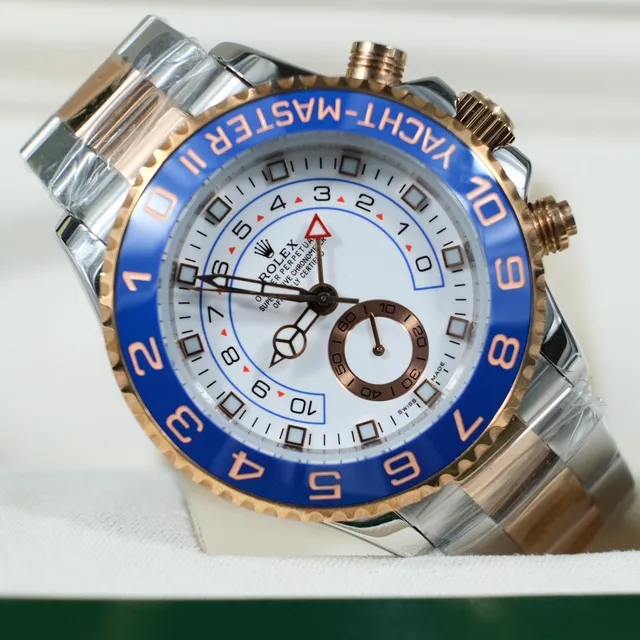 Rolex Yacht-Master II Bisel Azul Duas Cores Relógio Mecânico 6