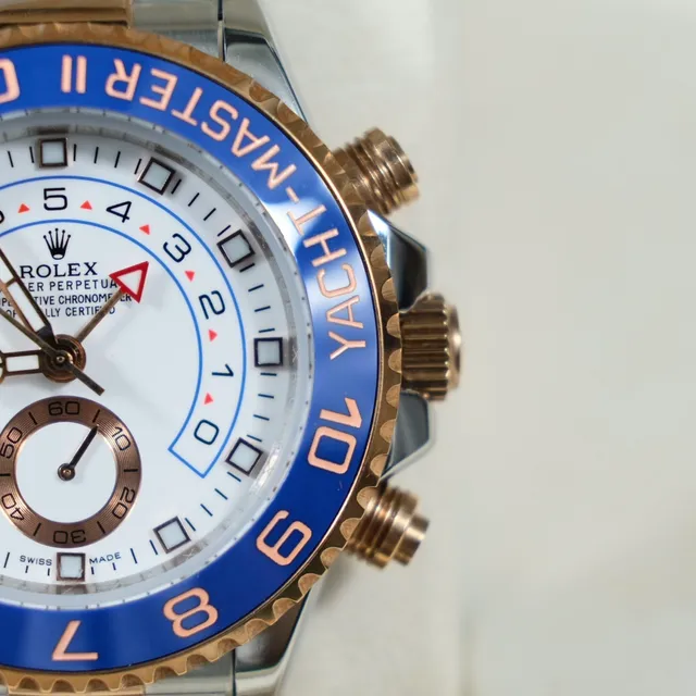 Rolex Yacht-Master II Bisel Azul Duas Cores Relógio Mecânico 9