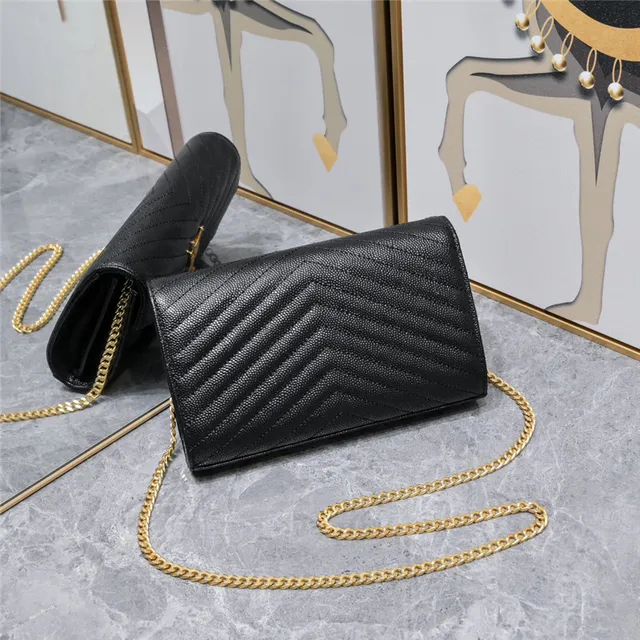 Saint Laurent Beige Gold Quilted Chevron Stitching Envelope Flap Chain Bag 17