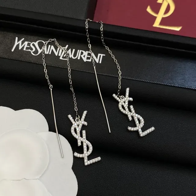 圣罗兰 YSL 米诺格拉姆 镶嵌水晶 链坠耳环 2