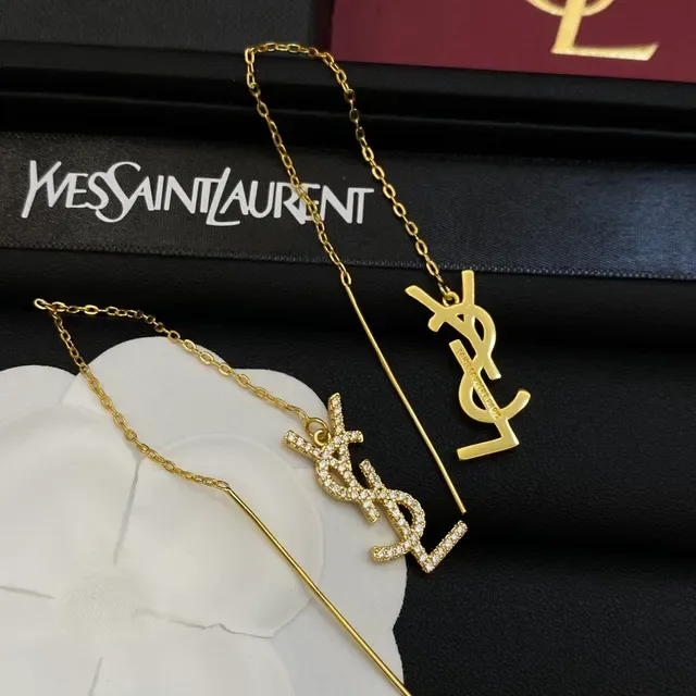 圣罗兰 YSL 米诺格拉姆 镶嵌水晶 链坠耳环 3