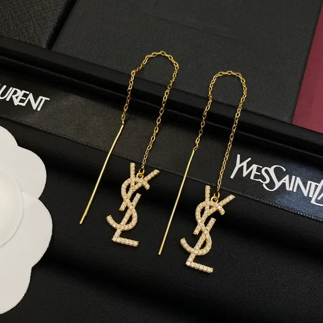圣罗兰 YSL 米诺格拉姆 镶嵌水晶 链坠耳环 5