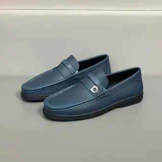 Salvatore Ferragamo Gancini Loafer لوفر جلد أزرق بيبلد