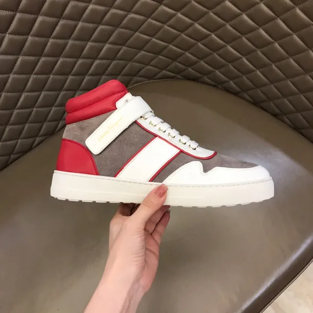 Salvatore Ferragamo Blanco Rojo Alta Doble Correa Cierre Zapatos Lifestyle 6