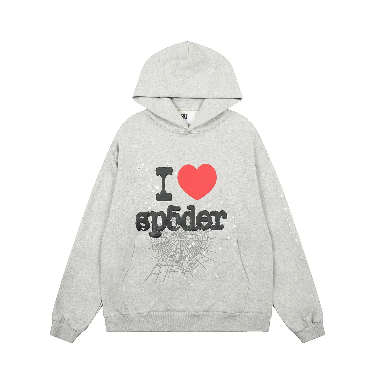 Sp5der I Love Gray Black Graphic-Print Oversized-Fit Tracksuit 4