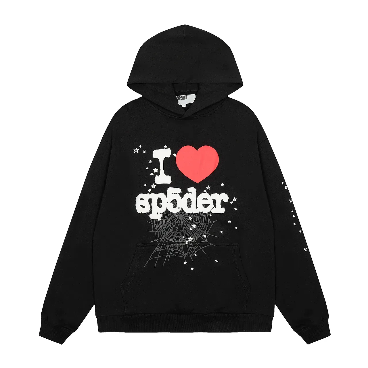 Sp5der I Love Gray Black Graphic-Print Oversized-Fit Tracksuit 8