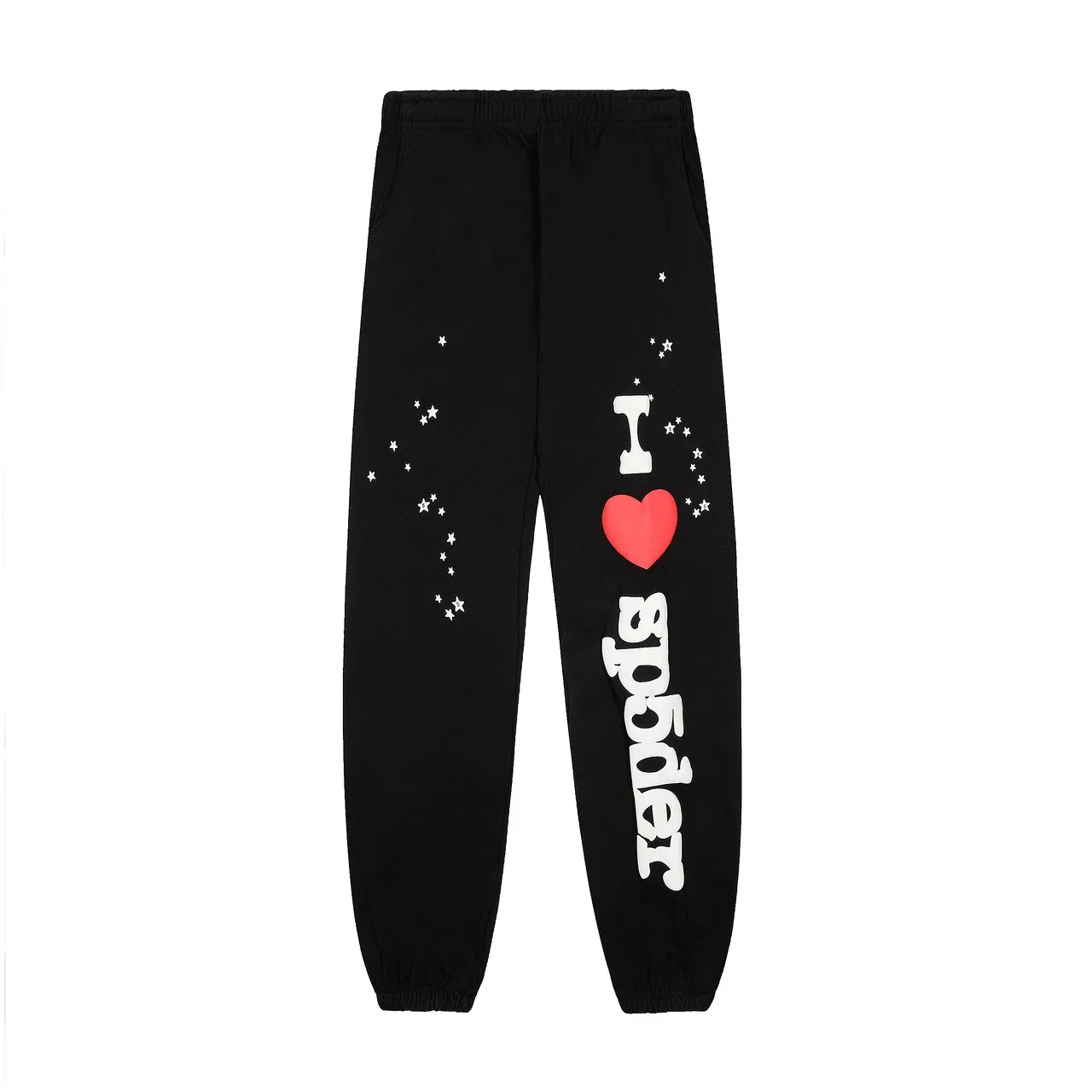 Sp5der I Love Gray Black Graphic-Print Oversized-Fit Tracksuit 10