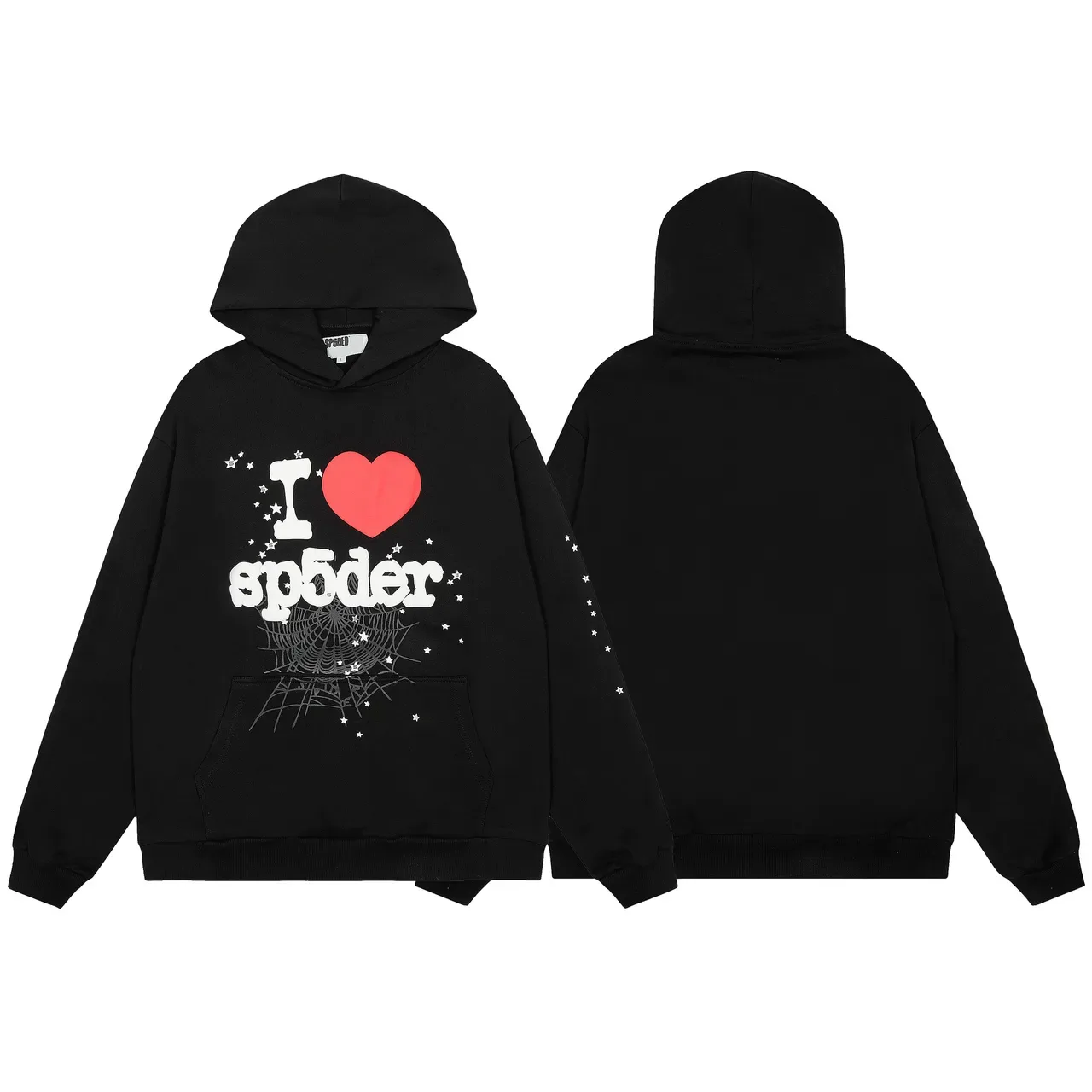 Sp5der I Love Gray Black Graphic-Print Oversized-Fit Tracksuit 14