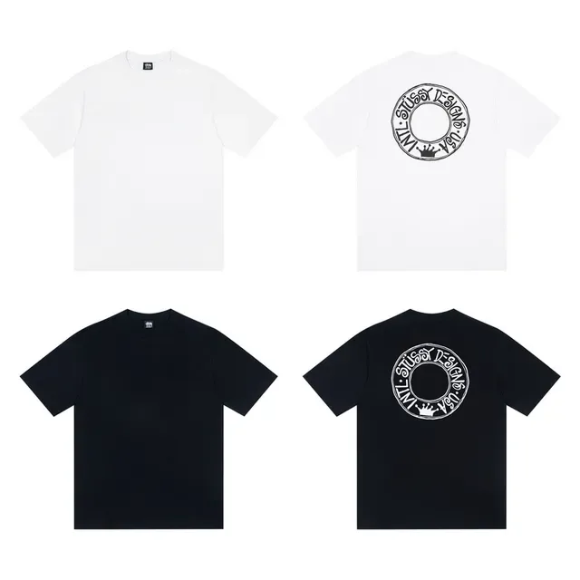 Camiseta Stussy Stock Logo coroa circular estampa nas costas 2