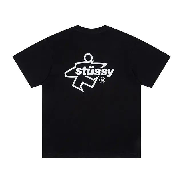 T-shirt graphique Stüssy Stock Logo blanc et noir 2